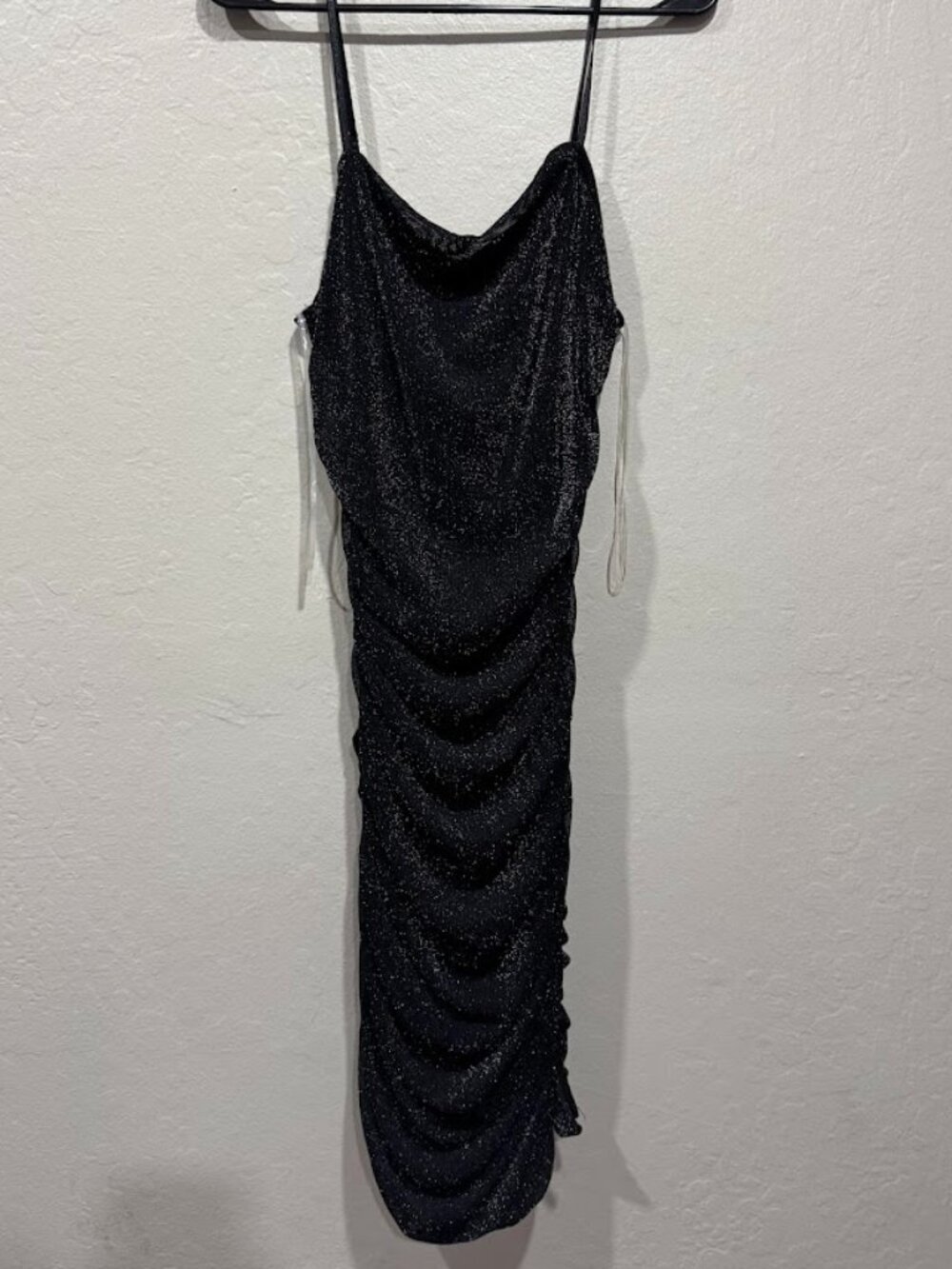 Zenobia Black Sparkle Scrunch Dress Size 3x